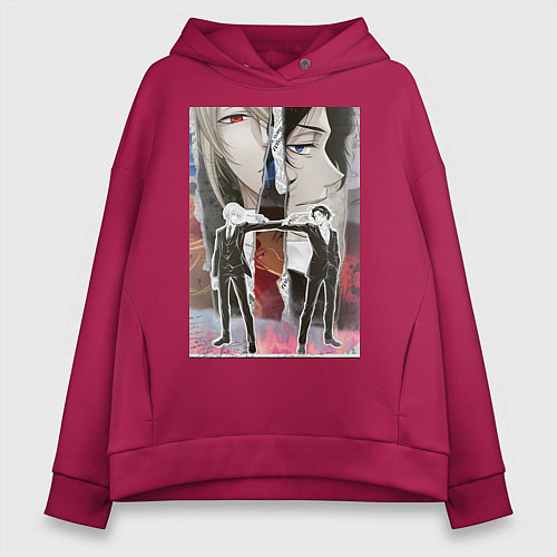 Женское худи оверсайз Патриотизм Мориарти / Маджента – фото 1