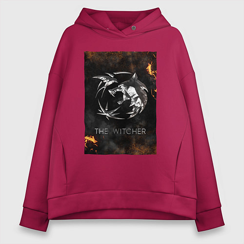 Женское худи оверсайз The Witcher - Logo / Маджента – фото 1