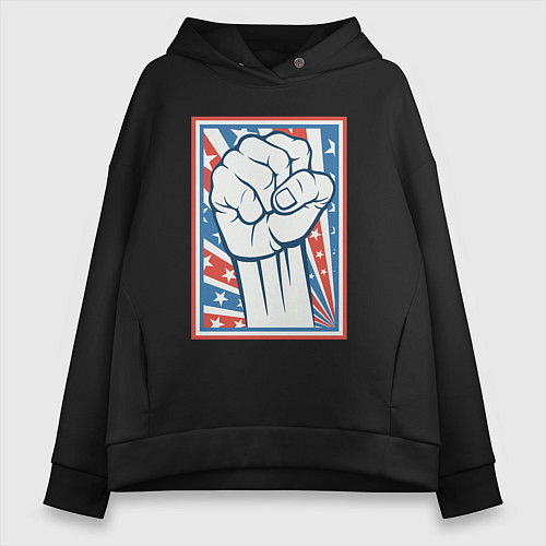 Женское худи оверсайз USA revolution / Черный – фото 1