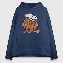Толстовка оверсайз женская Chef dog, цвет: тёмно-синий
