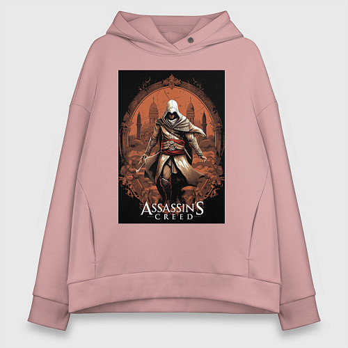Женское худи оверсайз Assassins creed древний Рим / Пыльно-розовый – фото 1