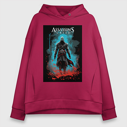 Женское худи оверсайз Assassins creed тайное проклятье / Маджента – фото 1