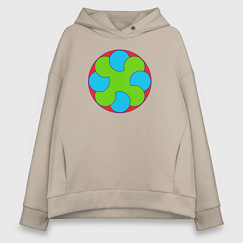 Женское худи оверсайз Слияние окружностей / Миндальный – фото 1