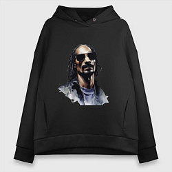 Толстовка оверсайз женская Snoop dog, цвет: черный