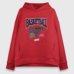 Толстовка оверсайз женская Баскетбол Калифорния, цвет: красный