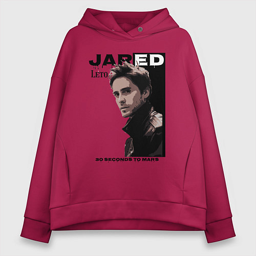 Женское худи оверсайз Jared Joseph Leto 30 Seconds To Mars / Маджента – фото 1