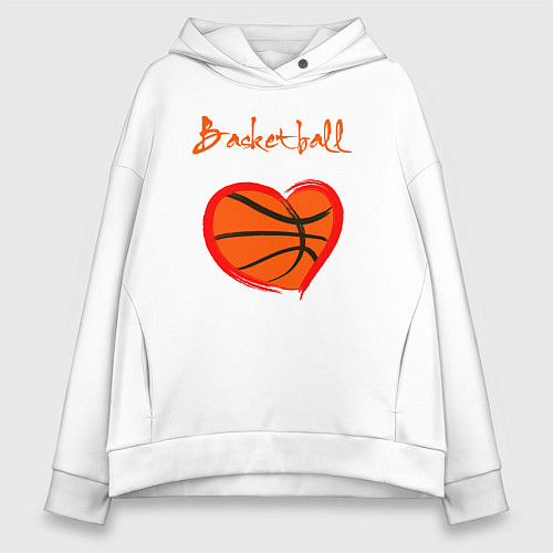 Женское худи оверсайз Basket love / Белый – фото 1