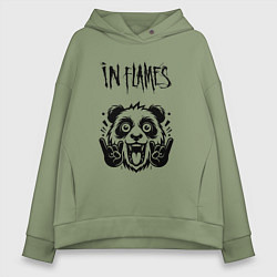Толстовка оверсайз женская In Flames - rock panda, цвет: авокадо