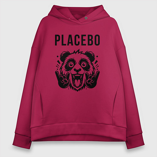 Женское худи оверсайз Placebo - rock panda / Маджента – фото 1