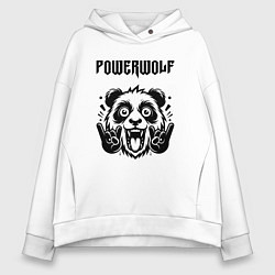 Толстовка оверсайз женская Powerwolf - rock panda, цвет: белый