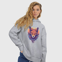 Толстовка оверсайз женская Foxs Fiery Head, цвет: меланж — фото 2
