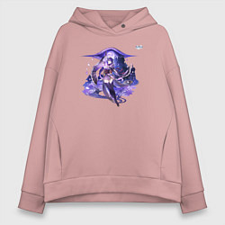 Толстовка оверсайз женская Сёгун Райдэн из Геншин Импакт, цвет: пыльно-розовый