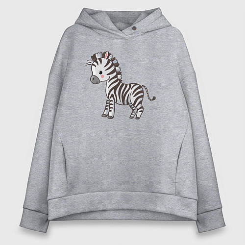 Женское худи оверсайз Маленькая зебра / Меланж – фото 1