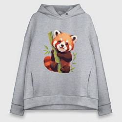Толстовка оверсайз женская The Red Panda, цвет: меланж