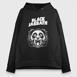 Толстовка оверсайз женская Black Sabbath rock panda, цвет: черный