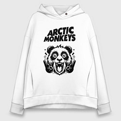 Толстовка оверсайз женская Arctic Monkeys - rock panda, цвет: белый
