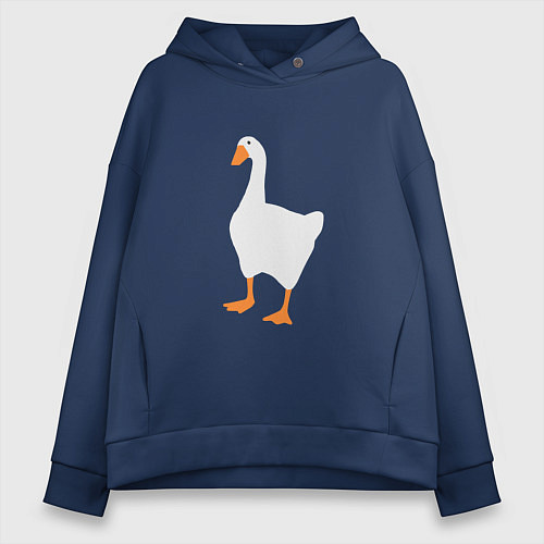 Женское худи оверсайз Untitled goose game honk / Тёмно-синий – фото 1