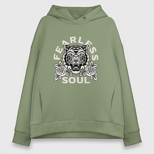 Женское худи оверсайз Бесстрашная душа / Авокадо – фото 1