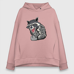 Толстовка оверсайз женская Raccoon, цвет: пыльно-розовый