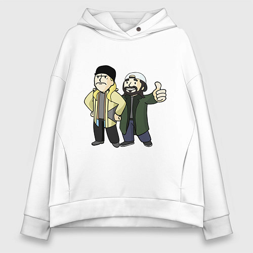 Женское худи оверсайз Vault Jay and silent Bob / Белый – фото 1