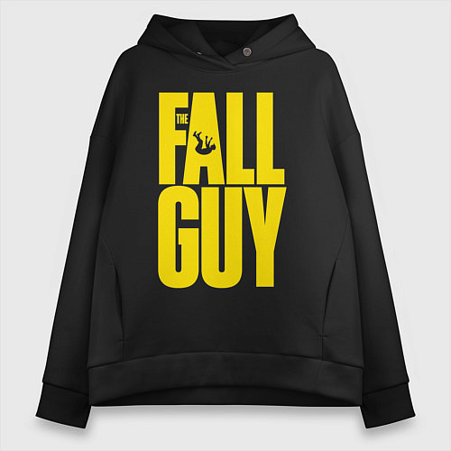 Женское худи оверсайз The fall guy logo / Черный – фото 1