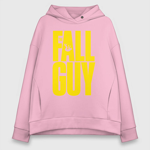 Женское худи оверсайз The fall guy logo / Светло-розовый – фото 1