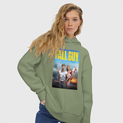 Толстовка оверсайз женская Ryan Gosling and Emily Blunt the fall guy, цвет: авокадо — фото 2
