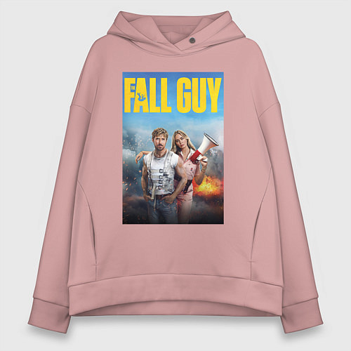 Женское худи оверсайз Ryan Gosling and Emily Blunt the fall guy / Пыльно-розовый – фото 1