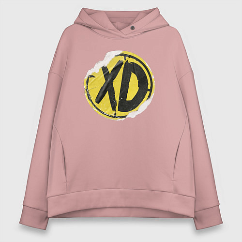 Женское худи оверсайз Xdefiant sticker / Пыльно-розовый – фото 1