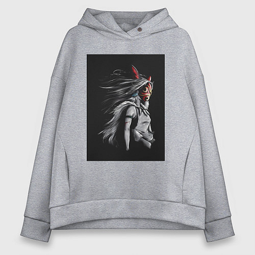 Женское худи оверсайз Принцесса Мононоке Сан / Меланж – фото 1