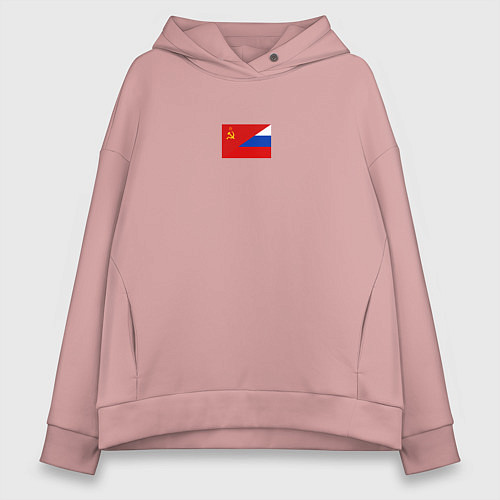 Женское худи оверсайз Россия символ минимализм / Пыльно-розовый – фото 1