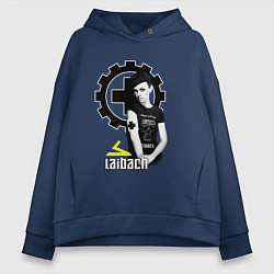 Толстовка оверсайз женская Laibach - A girl with tshirt, цвет: тёмно-синий