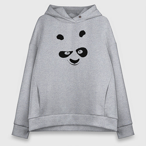 Женское худи оверсайз Кунг фу панда силуэт / Меланж – фото 1