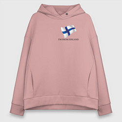 Толстовка оверсайз женская Im from Finland - motto, цвет: пыльно-розовый