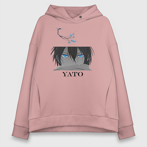 Женское худи оверсайз Бездомный бог Ято / Пыльно-розовый – фото 1