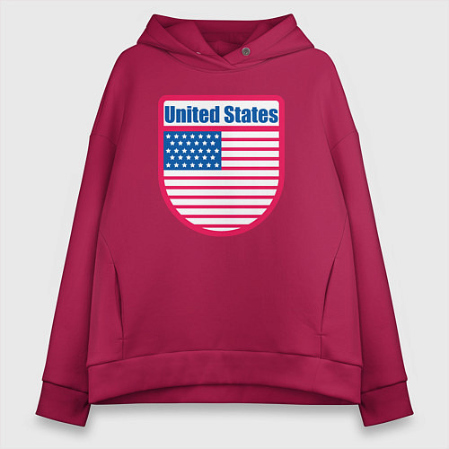 Женское худи оверсайз United States / Маджента – фото 1