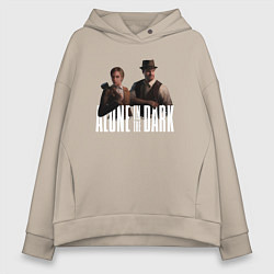 Толстовка оверсайз женская Alone in the dark - Emily and Edward, цвет: миндальный