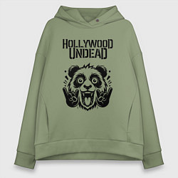 Толстовка оверсайз женская Hollywood Undead - rock panda, цвет: авокадо