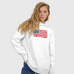 Толстовка оверсайз женская USA patriot, цвет: белый — фото 2