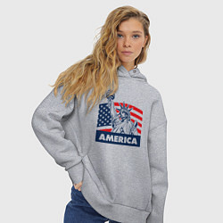 Толстовка оверсайз женская Free America, цвет: меланж — фото 2