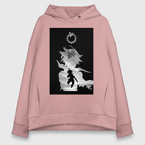 Женское худи оверсайз Семь смертных грехов Мелиодас / Пыльно-розовый – фото 1