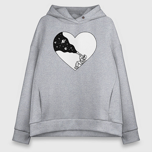 Женское худи оверсайз Любовь к космосу / Меланж – фото 1