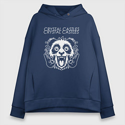 Толстовка оверсайз женская Crystal Castles rock panda, цвет: тёмно-синий