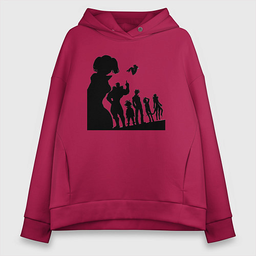 Женское худи оверсайз Команда Семь смертных грехов / Маджента – фото 1