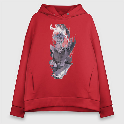 Женское худи оверсайз Re:Zero Рем горничная / Красный – фото 1