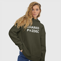 Толстовка оверсайз женская Zharko p zdec, цвет: хаки — фото 2