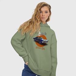 Толстовка оверсайз женская Американская автоклассика Chevrolet Impala, цвет: авокадо — фото 2