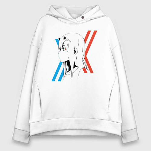 Женское худи оверсайз Франкс Зеро Ту / Белый – фото 1