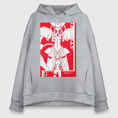 Женское худи оверсайз Зеро Ту с Франксом / Меланж – фото 1