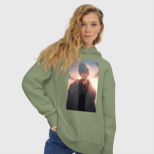 Женское худи оверсайз Тэцуя Куроко / Авокадо – фото 3